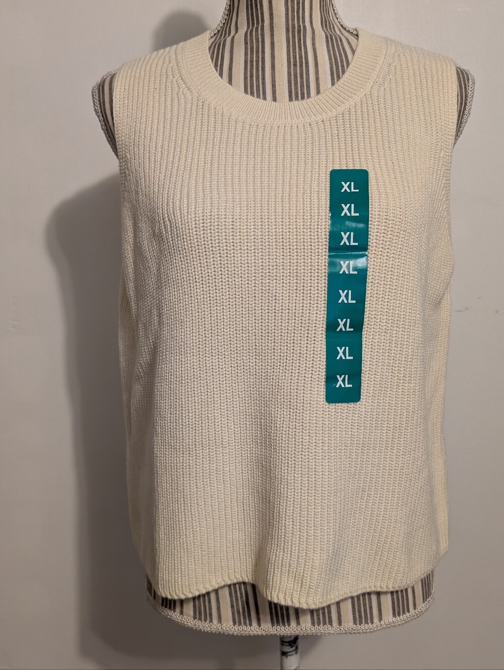 Kersh Sleeveless Knit Tank/Vest Women's XL Ivory New